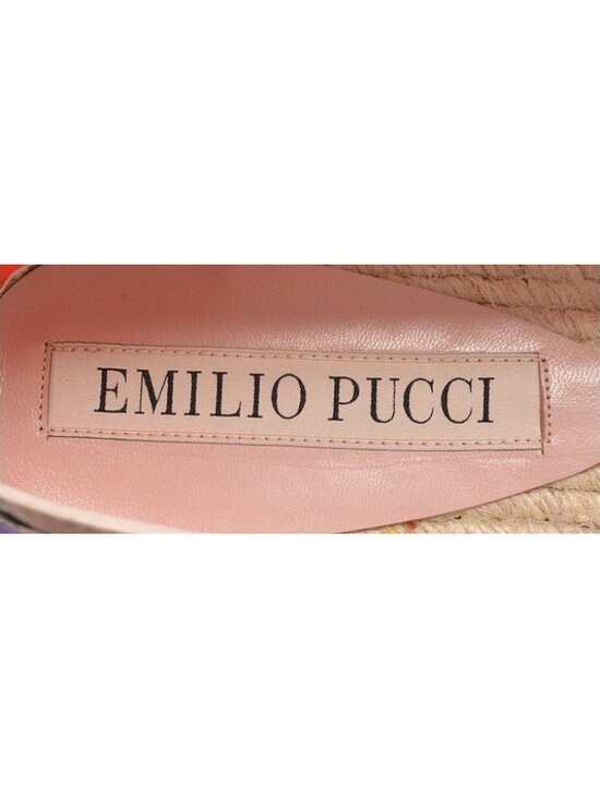 Men Rare Emilio Pucci Silk Espadrille Loafers 44 New